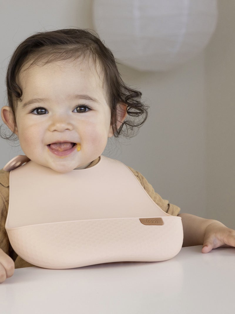 Babero de silicona con recogedor, difrax lovi | Difrax Beige - Kiabi