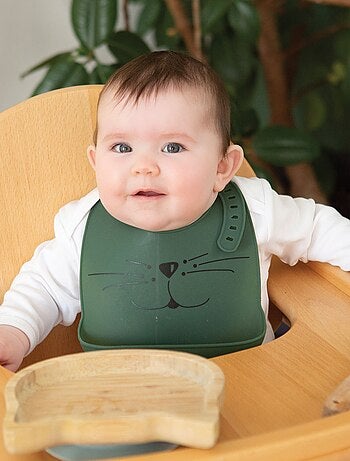 Babero de silicona con recogedor