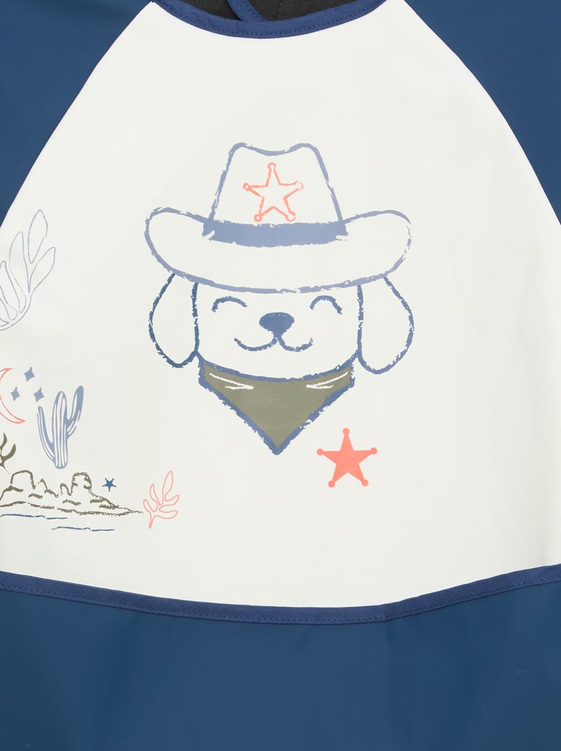 Babero delantal de manga larga estampado Gris - Kiabi