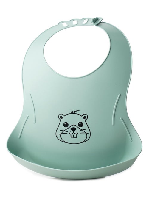 Babero impermeable ajustable BIBOU Castor Thermobaby con bolsillo de alimentación - Kiabi Babero impermeable ajustable BIBOU Castor Thermobaby con bolsillo de alimentación - Kiabi