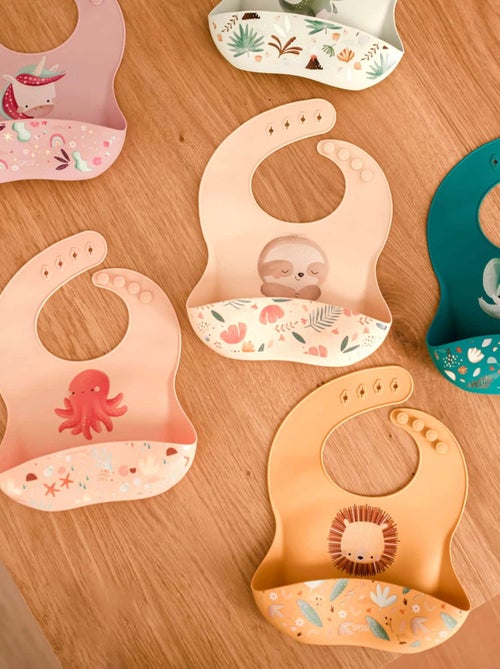 Babero recogedor de silicona - animales - Sassi Junior - Kiabi