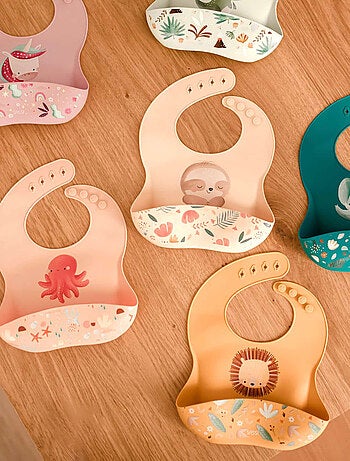 Babero recogedor de silicona - animales - Sassi Junior