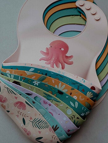 Babero recogedor de silicona - animales - Sassi Junior