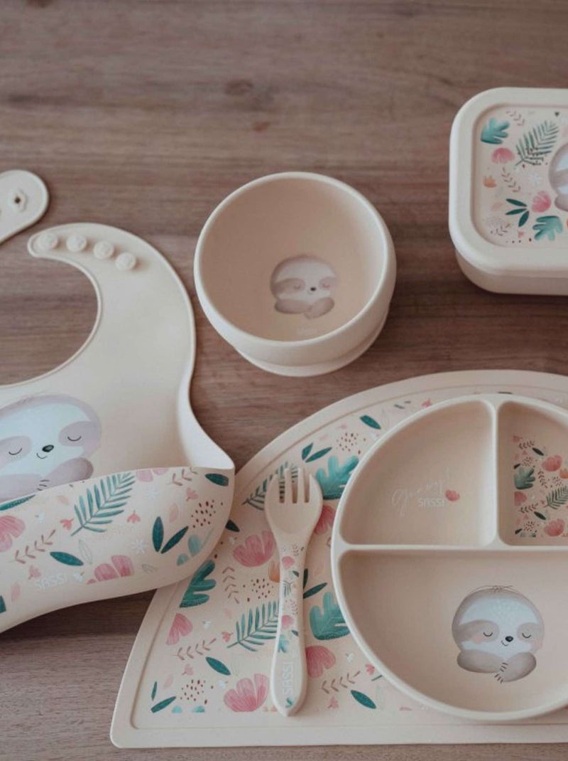Babero recogedor de silicona - animales | Sassi Junior Beige - Kiabi