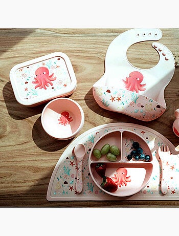 Babero recogedor de silicona - animales | Sassi Junior