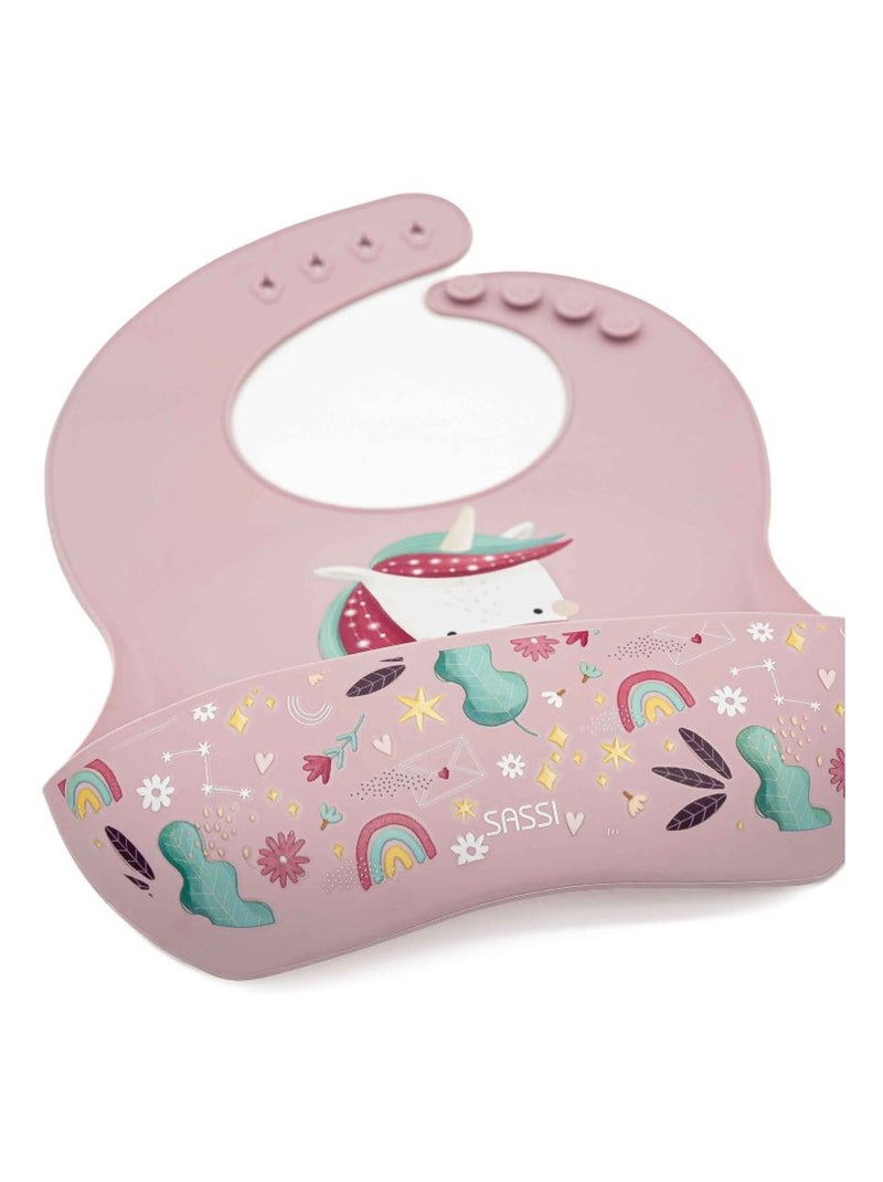 Babero recogedor de silicona - animales | Sassi Junior Rosa - Kiabi