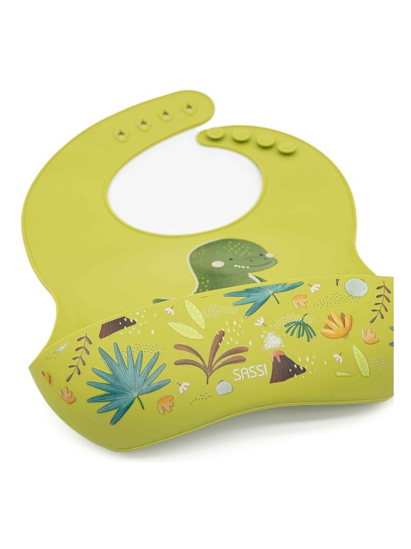 Babero recogedor de silicona - animales | Sassi Junior Verde claro - Kiabi