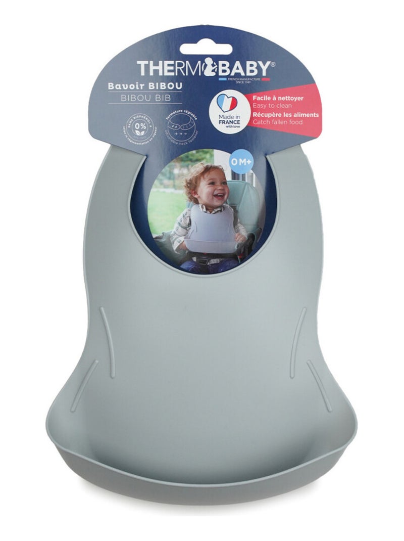 Babero Thermobaby BIBOU impermeable con recogedor de comida Gris - Kiabi