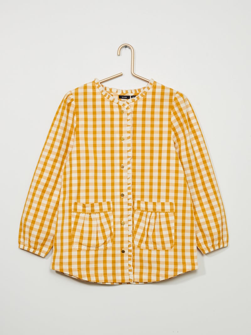 Babi escolar con estampado vichy AMARILLO - Kiabi