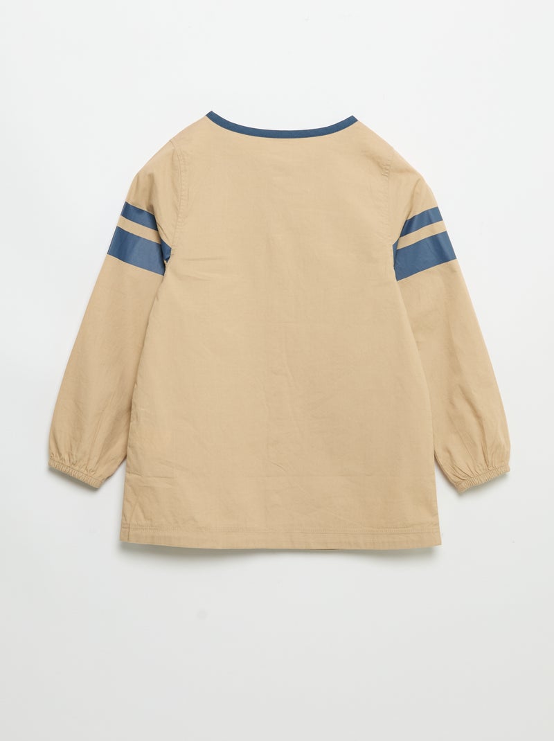 Babi escolar de manga larga Beige - Kiabi