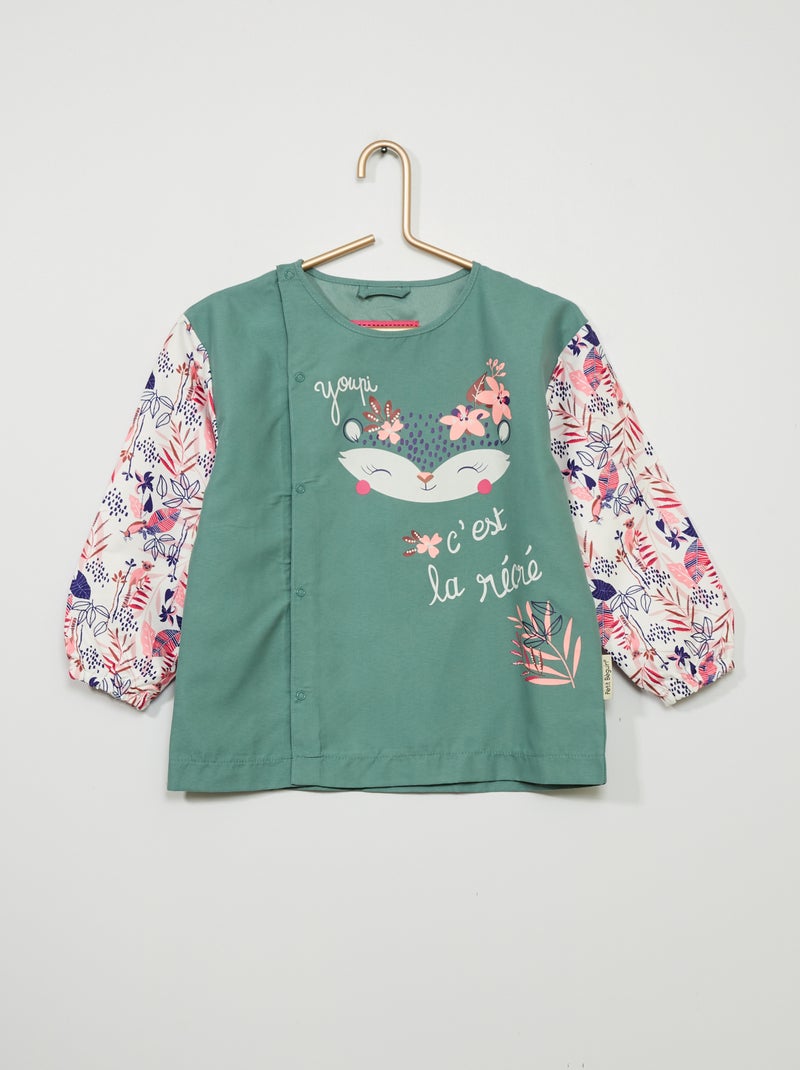Babi escolar estampada verde/rosa - Kiabi