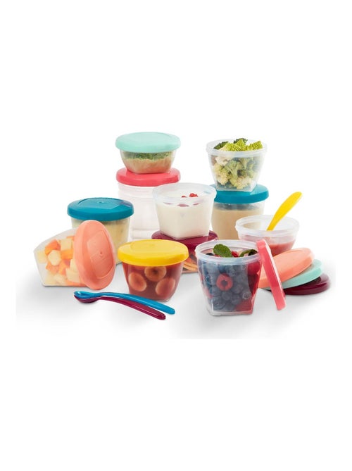 Babybols Kit XXL MultiSet: 12 tarros para conservar alimentos + 3 cucharas blandas 'Babymoov' - Kiabi Babybols Kit XXL MultiSet: 12 tarros para conservar alimentos + 3 cucharas blandas 'Babymoov' - Kiabi