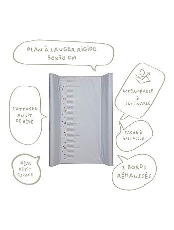 BABYCALIN - Cambiador Ultraligero de Lunares 50 x 70 cm - 100 % PVC - Gris