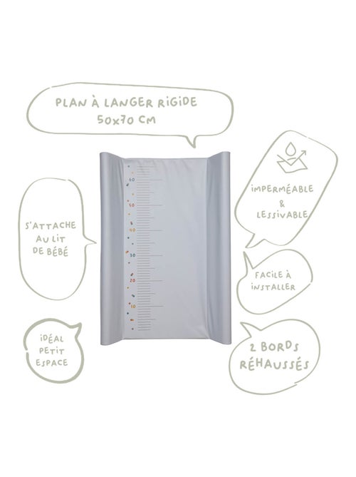 BABYCALIN - Cambiador Ultraligero de Lunares 50 x 70 cm - 100 % PVC - Gris - Kiabi