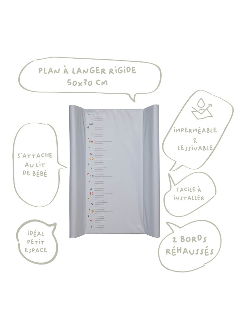 BABYCALIN - Cambiador Ultraligero de Lunares 50 x 70 cm - 100 % PVC - Gris Multicolor - Kiabi