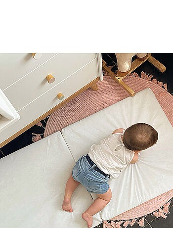 BABYCALIN - Colchón plegable para cuna bebé - Blanco - 60 x 120 cm