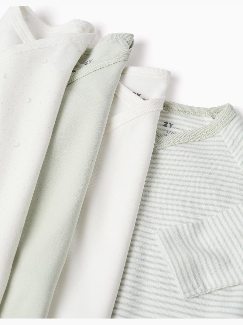 Babygrow con manga larga, de algodón, mixto Blanco Verde - Kiabi