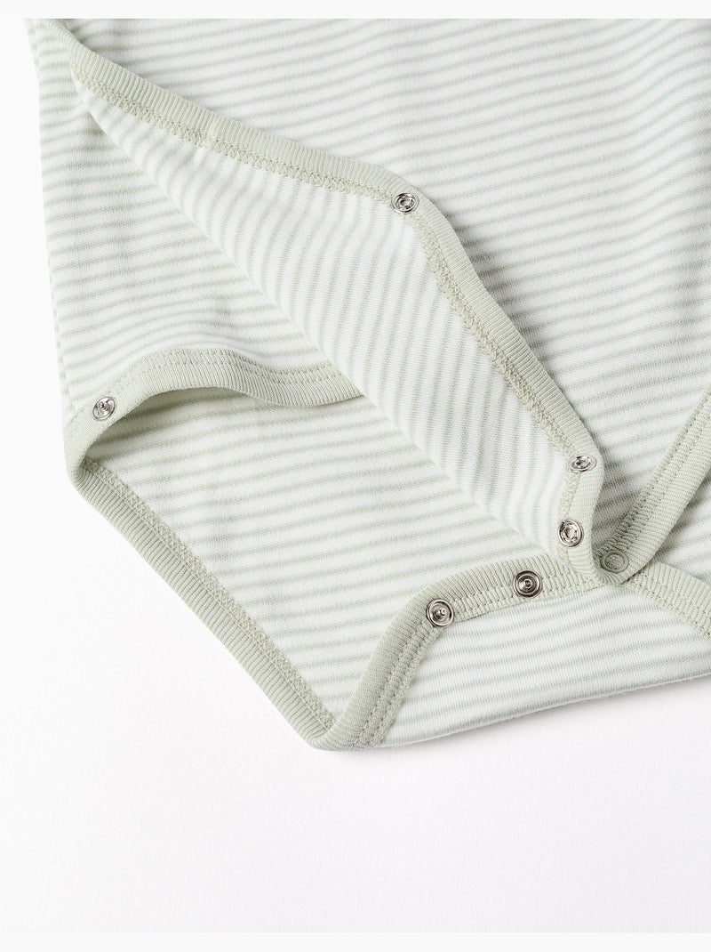 Babygrow con manga larga, de algodón, mixto Blanco Verde - Kiabi