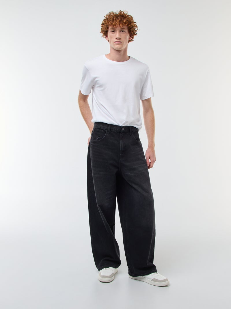 Baggy vaquero fit en algodón Negro - Kiabi
