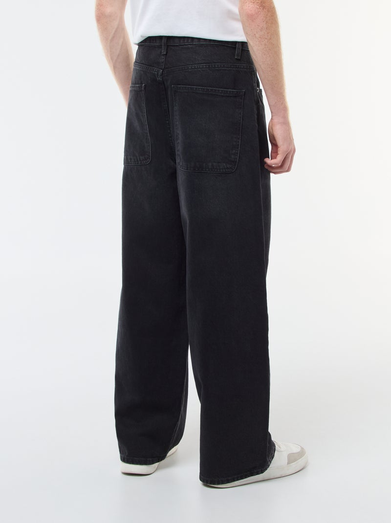 Baggy vaquero fit en algodón Negro - Kiabi