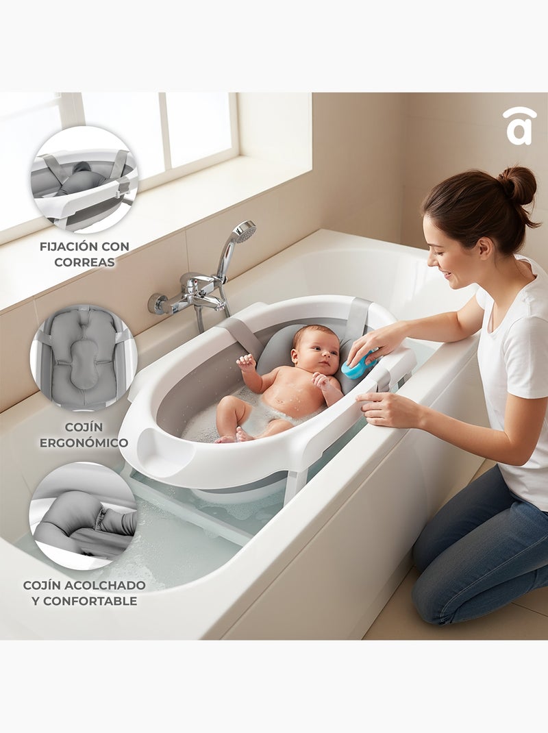 Baignoire pliante avec pieds et réducteur Luigi Blanco Gris - Kiabi