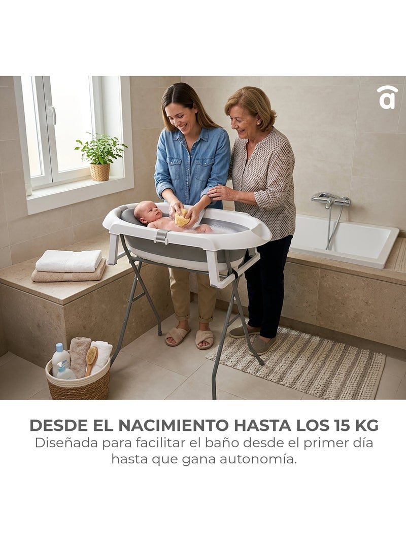 Baignoire pliante avec pieds et réducteur Luigi Blanco Gris - Kiabi