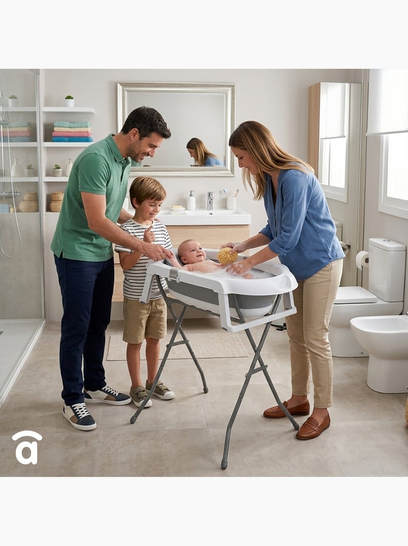 Baignoire pliante avec pieds et réducteur Luigi Blanco Gris - Kiabi