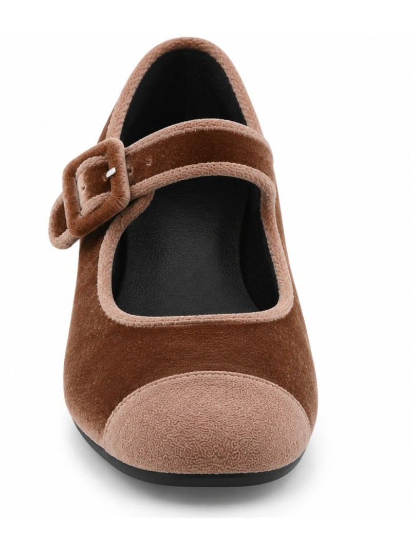 Bailarina casual terciopelo montevita Marrón - Kiabi