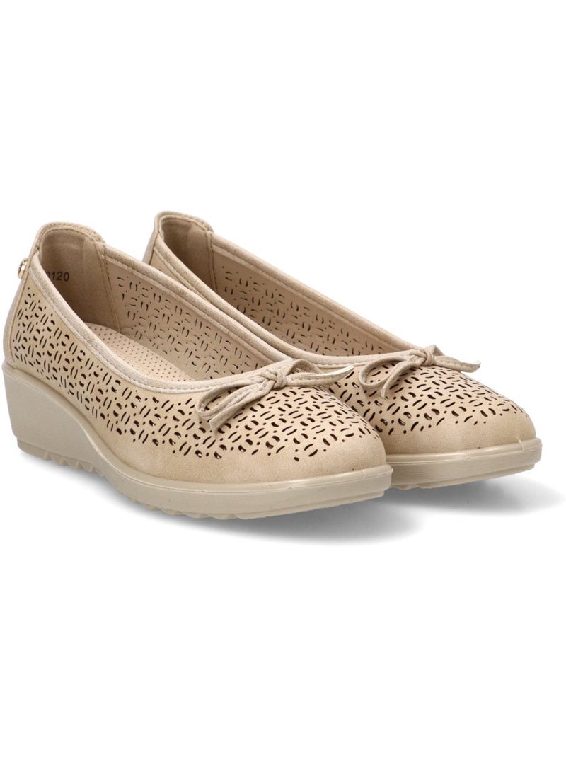 Bailarina Diario Mujer Cuña Media - Amarpies Beige/Blanco perlado/Platino - Kiabi