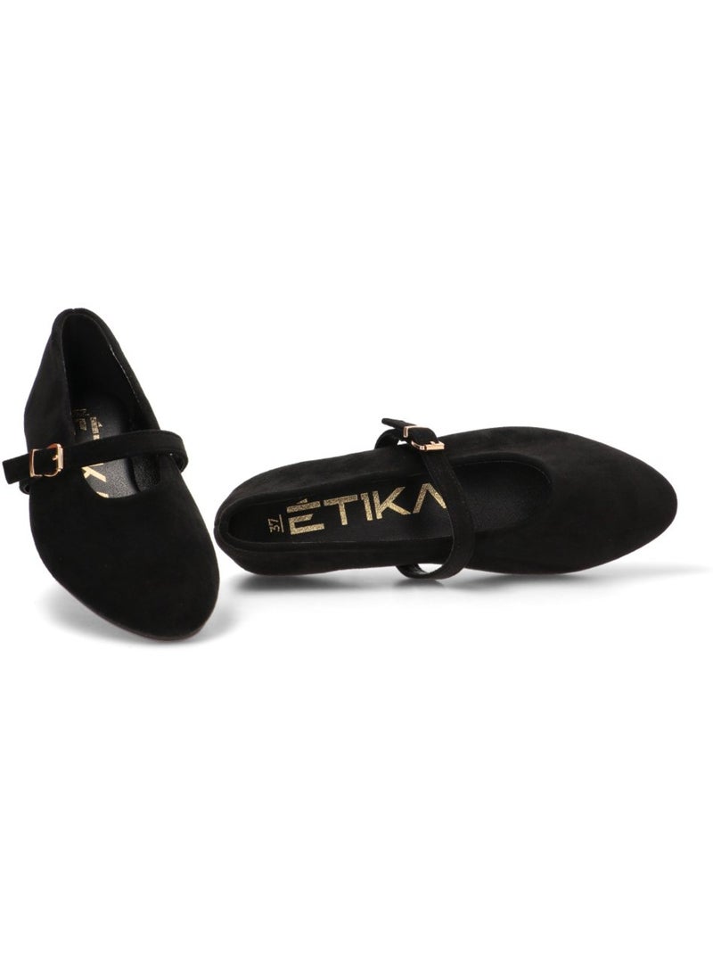 Bailarina Diario Mujer Suela Plana - Etika Negro - Kiabi