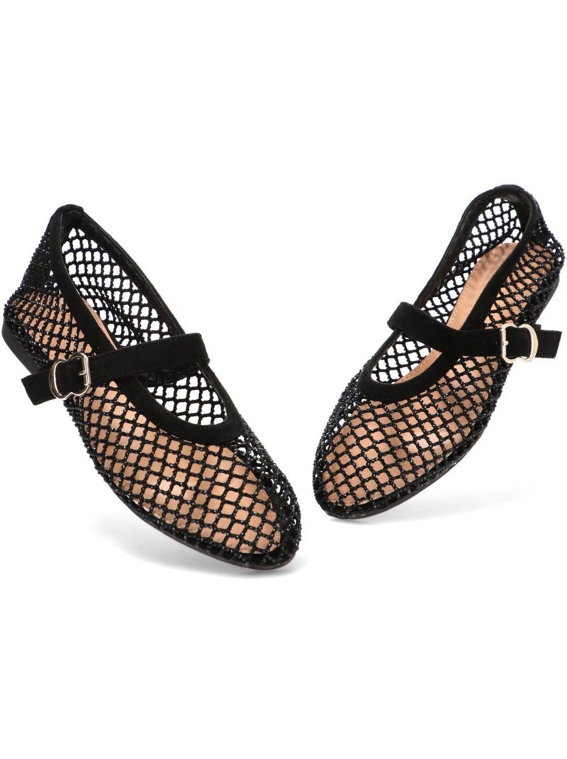 Bailarina Diario Mujer Suela Plana - Ideal Shoes Negro - Kiabi