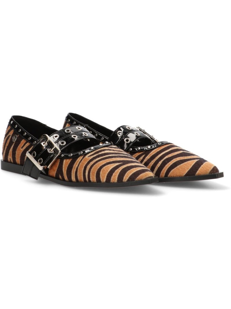 Bailarina Diario Mujer Suela Plana - Isteria Negro Blanco - Kiabi