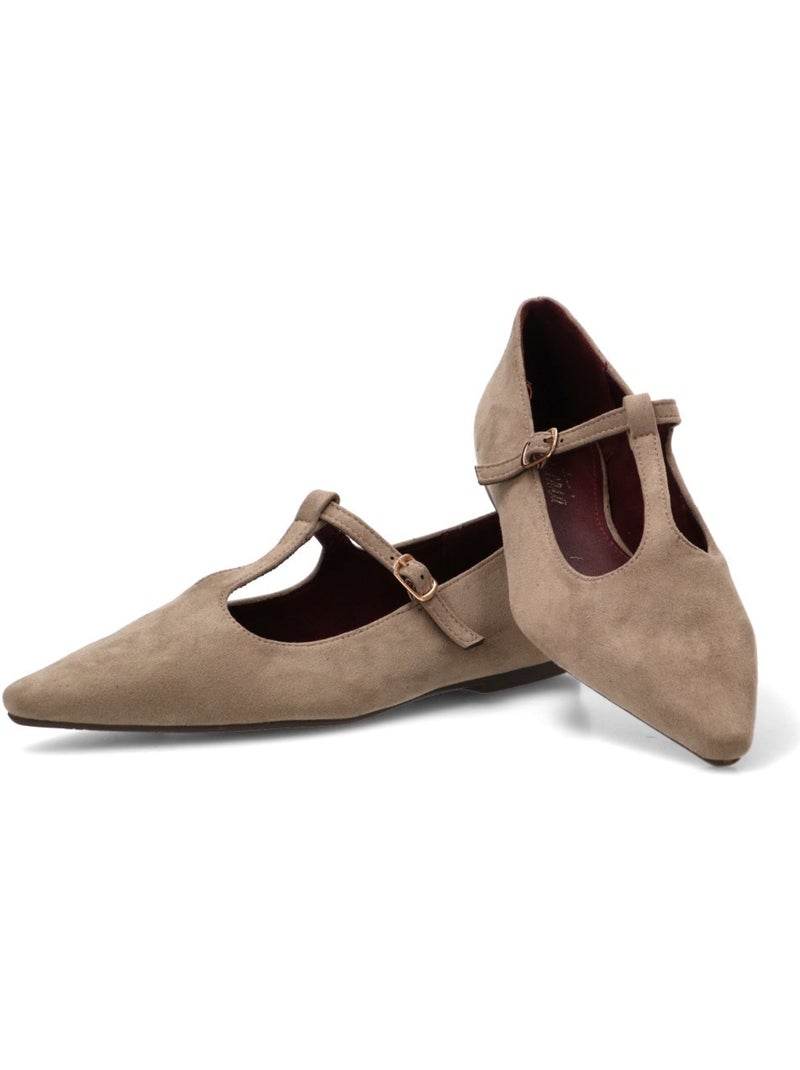 Bailarina diario mujer suela plana - isteria Taupe - Kiabi