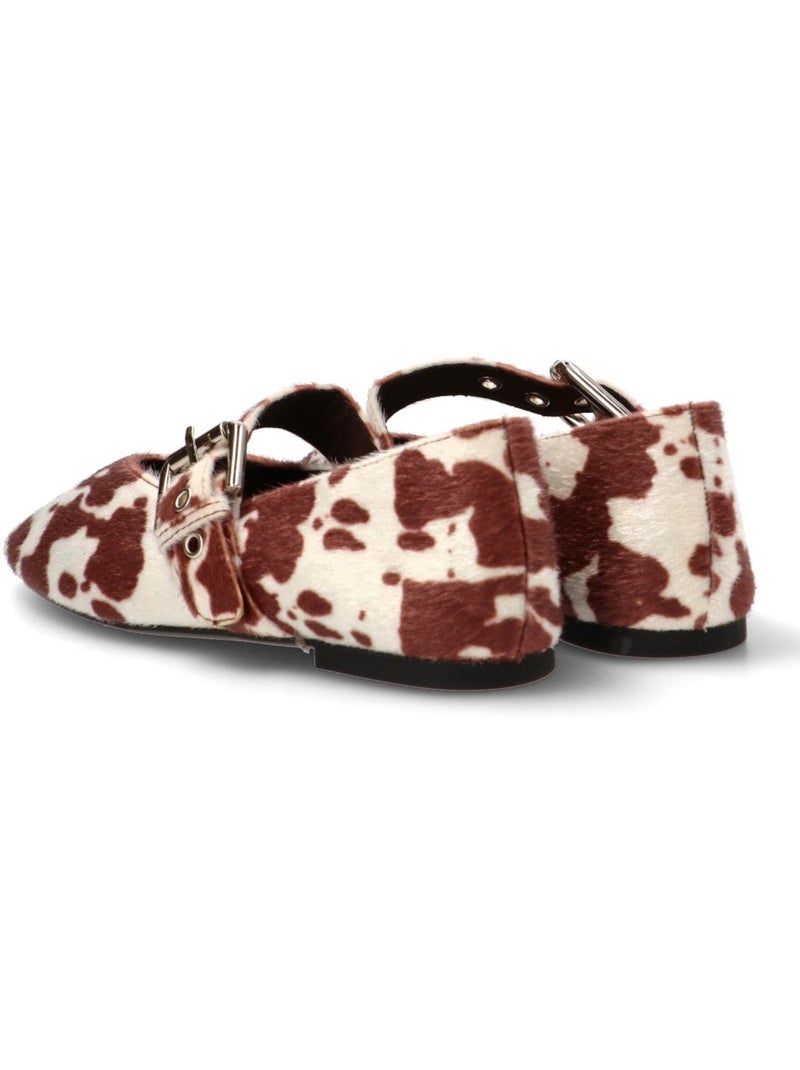 Bailarina Diario Mujer Suela Plana - Luna Trend Negro Blanco - Kiabi