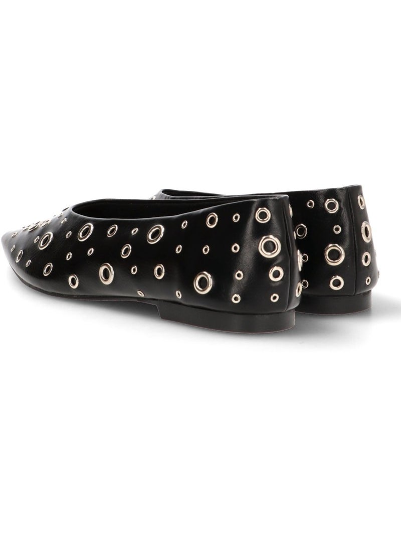 Bailarina Diario Mujer Suela Plana - Luna Trend Negro - Kiabi