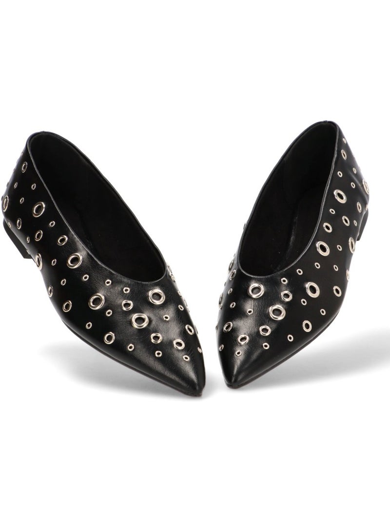 Bailarina Diario Mujer Suela Plana - Luna Trend Negro - Kiabi