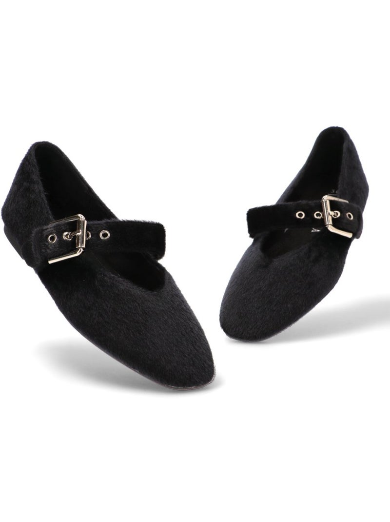 Bailarina Diario Mujer Suela Plana - Luna Trend Negro - Kiabi