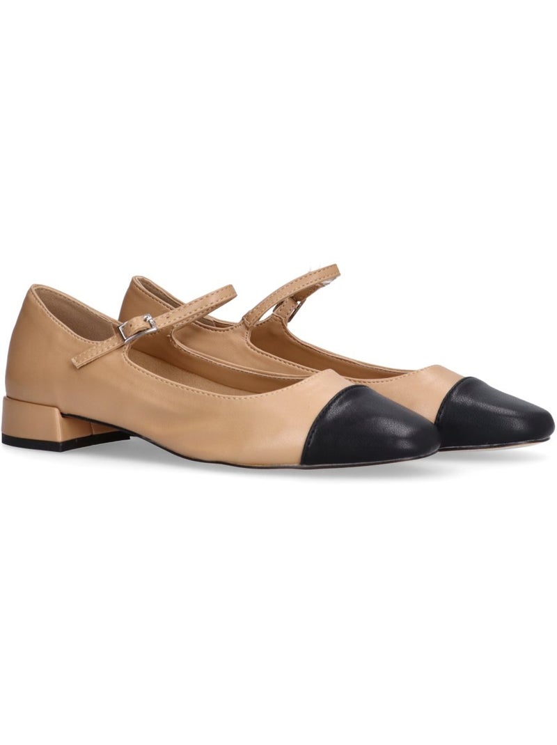 Bailarina Diario Mujer Tacón Medio - Luna Trend Camel - Kiabi