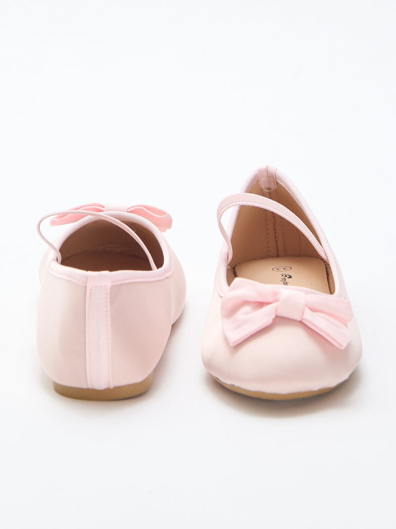 Bailarina plana lisa con lazo Rosa - Kiabi