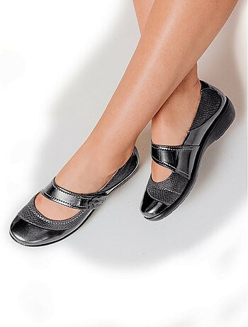 Bailarinas bebé de ancho ancho con tiras de velcro