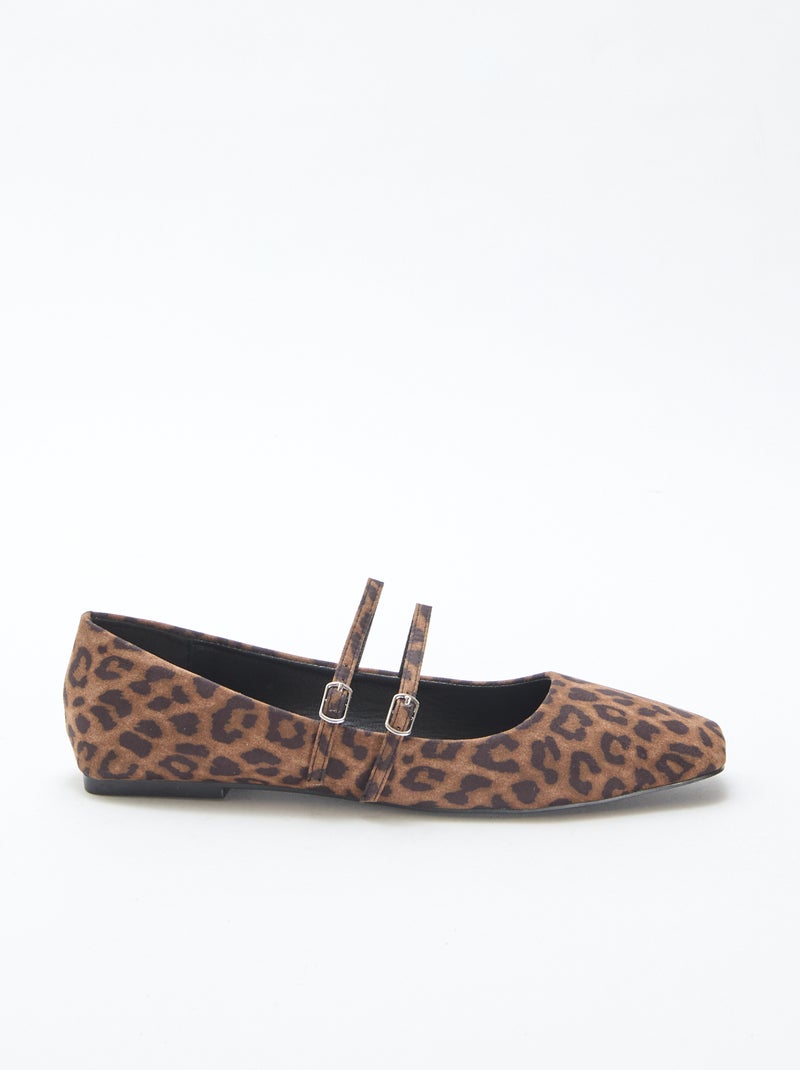 Bailarinas charol leopardo Marron - Kiabi