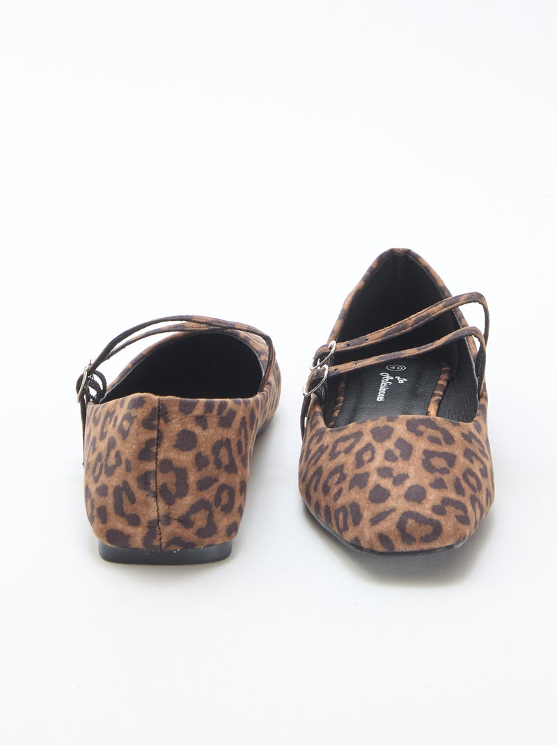 Bailarinas charol leopardo Marron - Kiabi