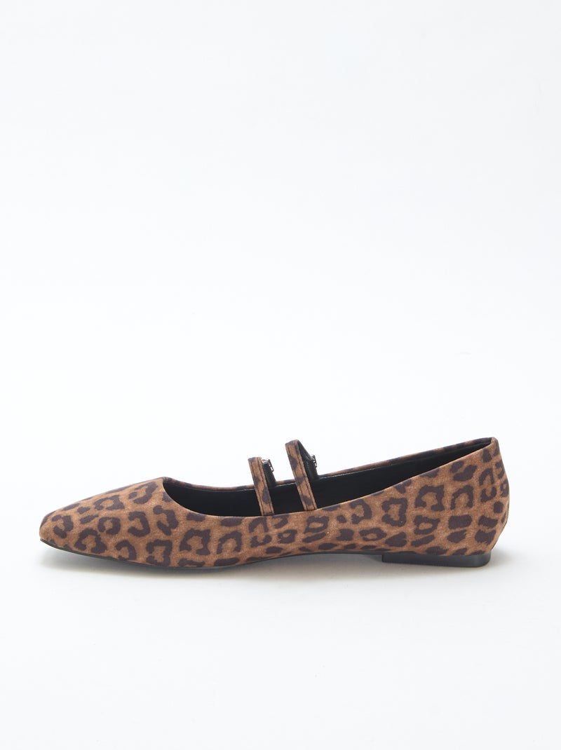 Bailarinas charol leopardo Marron - Kiabi