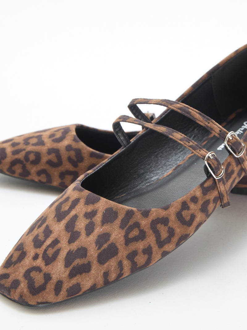 Bailarinas charol leopardo Marron - Kiabi