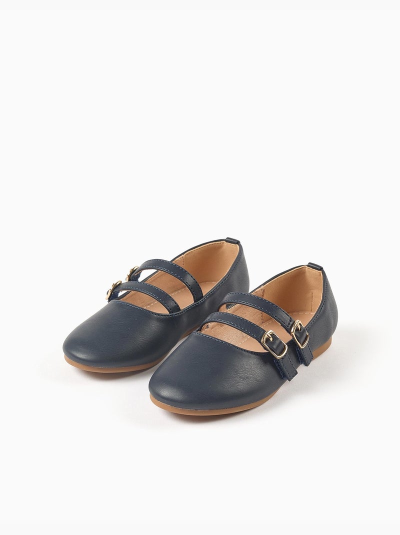 Bailarinas con tiras con hebilla decorativa Azul oscuro - Kiabi