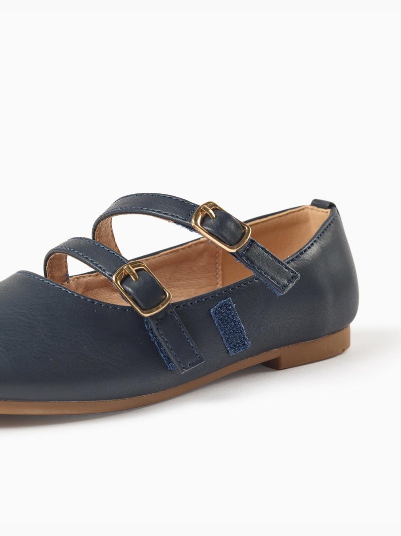 Bailarinas con tiras con hebilla decorativa Azul oscuro - Kiabi