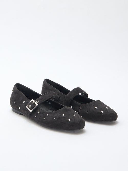 Bailarinas con tiras y efecto tachuelas - Kiabi