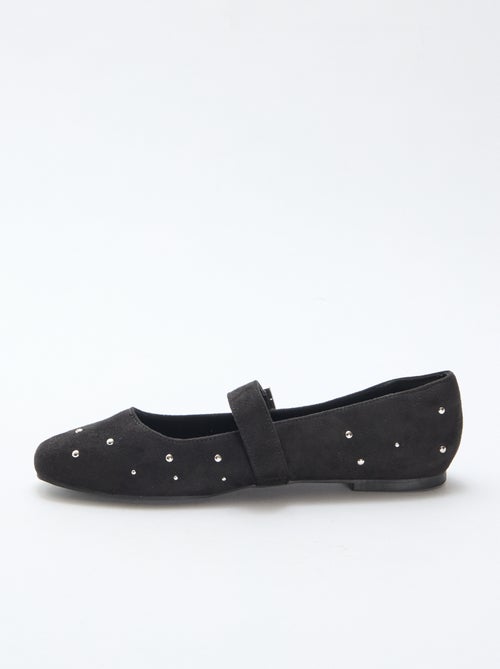 Bailarinas con tiras y efecto tachuelas - Kiabi