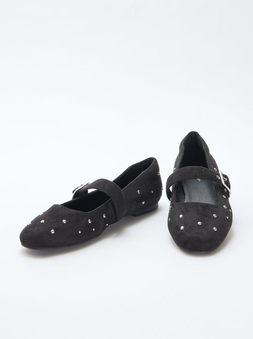 Bailarinas con tiras y efecto tachuelas - Kiabi