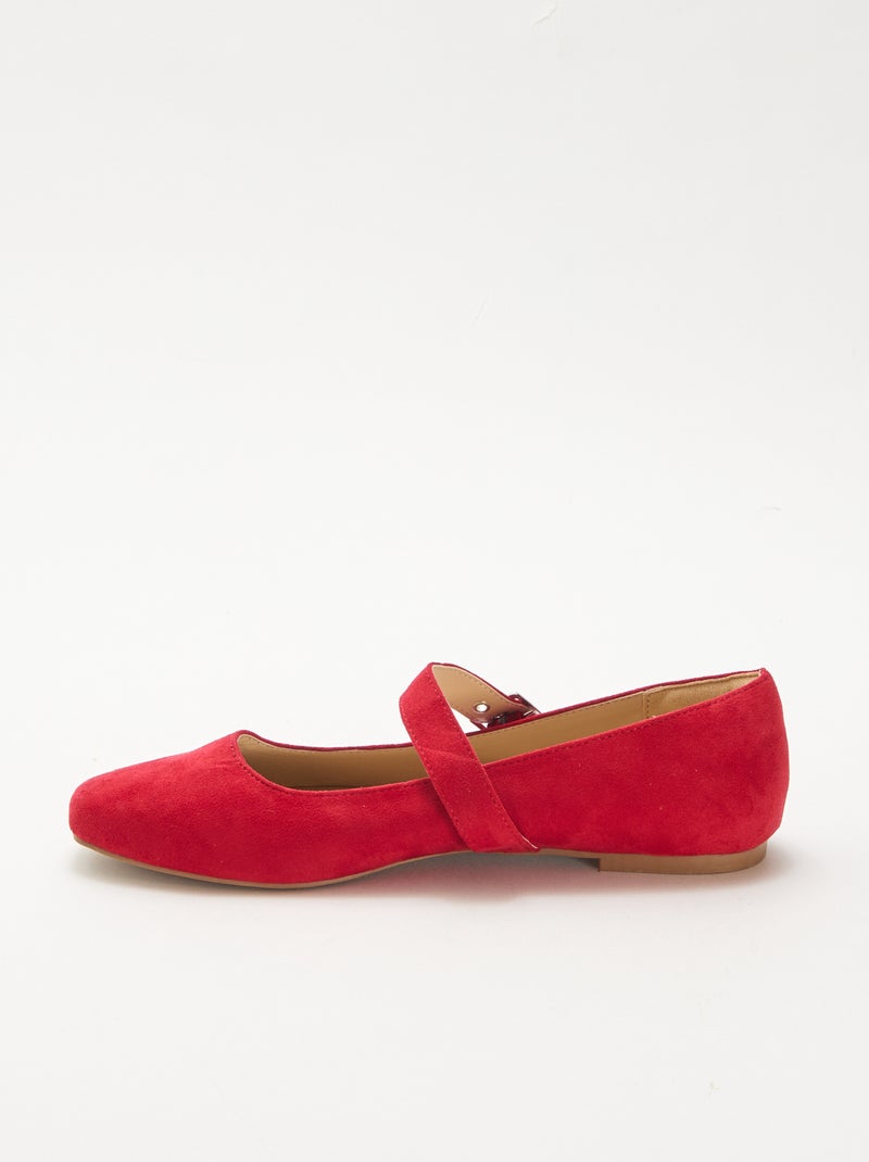 Bailarinas con tiras y efecto tachuelas Rojo - Kiabi
